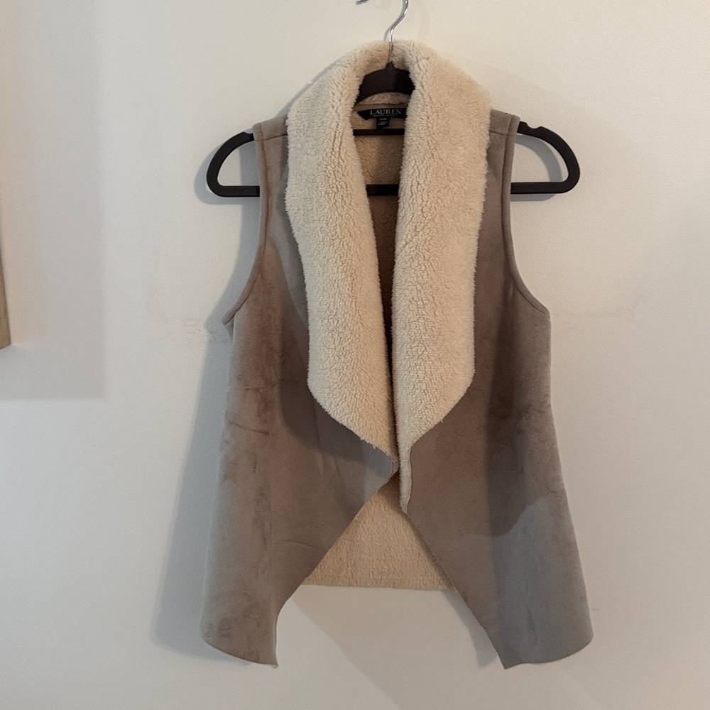 Ralph Lauren Cream Shearling Vest